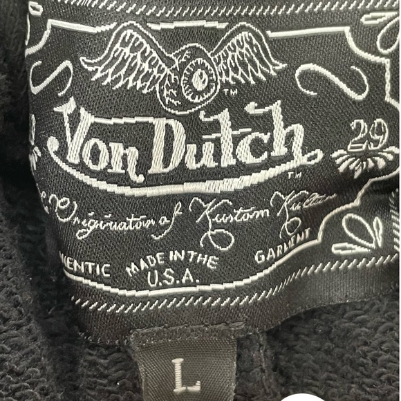 Von Dutch Sweatsuit (2 Pieces) Rhinestones Black and Purple - Mens Sz L - Picture 16 of 16